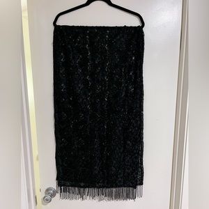 Black Beaded Pashmina Shawl